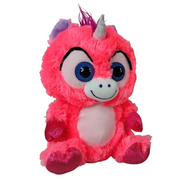2/$15 Peek A Boo Valentine Unicorn Plush Pink 10.5" Silver Purple Mane Hearts - Picture 2 of 9